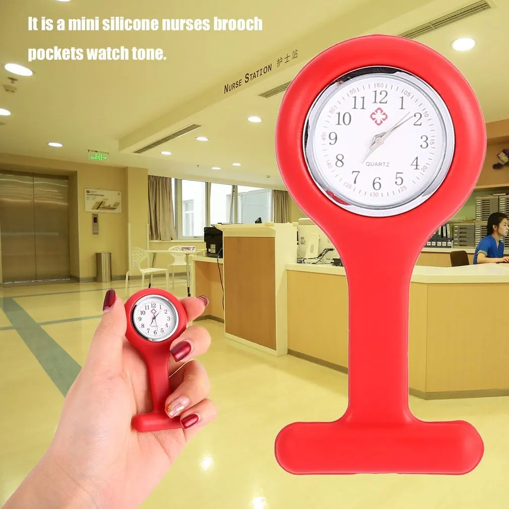 1 шт. Мини Портативный Силиконовый Доктор Медсестры карманные Fob часы много цветов брошь булавка кулон 5 Мода