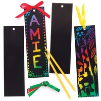 12 sheets magic color rainbow scratch art bookmarks toy kids arts and crafts painting scratch paper diy educational gift card