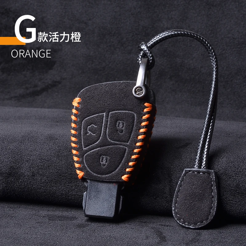 

Leather car key case key cover For Mercedes Benz C E ML Class Alarm Cover Car Key Shell w203 w211 w204 car accessories for girls