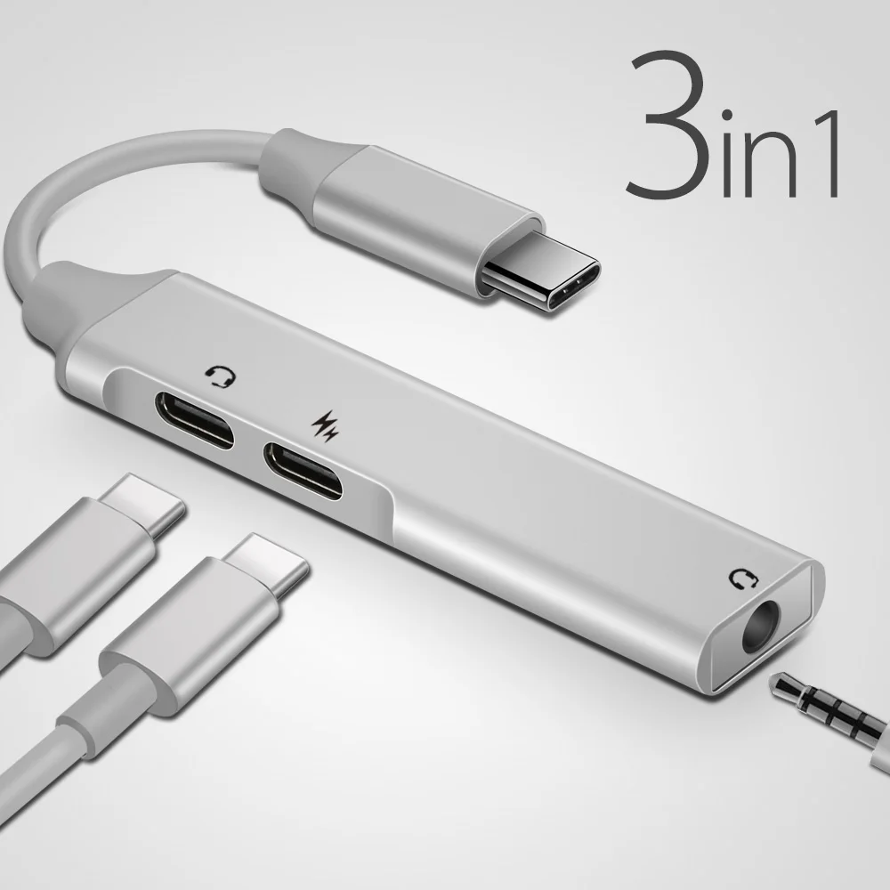 Адаптер USB type-c аудиогарнитура type-C 3 5 мм телефонный аксессуар PD для зарядки Xiaomi Huawei