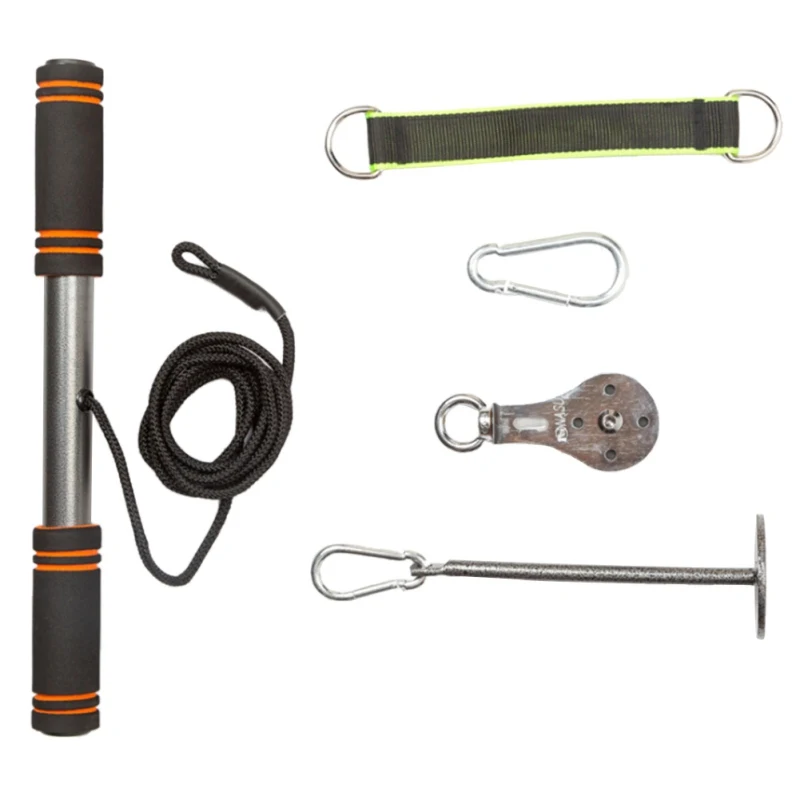 

Fitness DIY Pulley Cable Machine System Arm Biceps Triceps Rope Blaster Hand Strength Trainning Home Gym Workout At Home