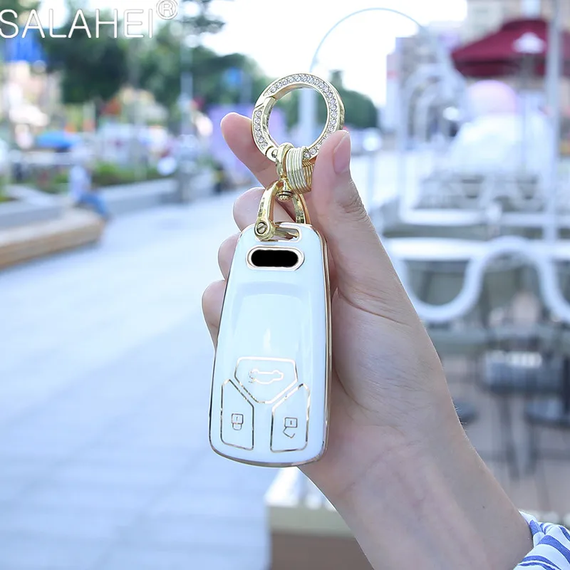 

New TPU Car Remote Key Full Cover Case Keychain Protect For Audi A4 B9 A5 A6 8S 8W Q5 Q7 4M S4 S5 S7 TT TTS TFSI RS Accessories
