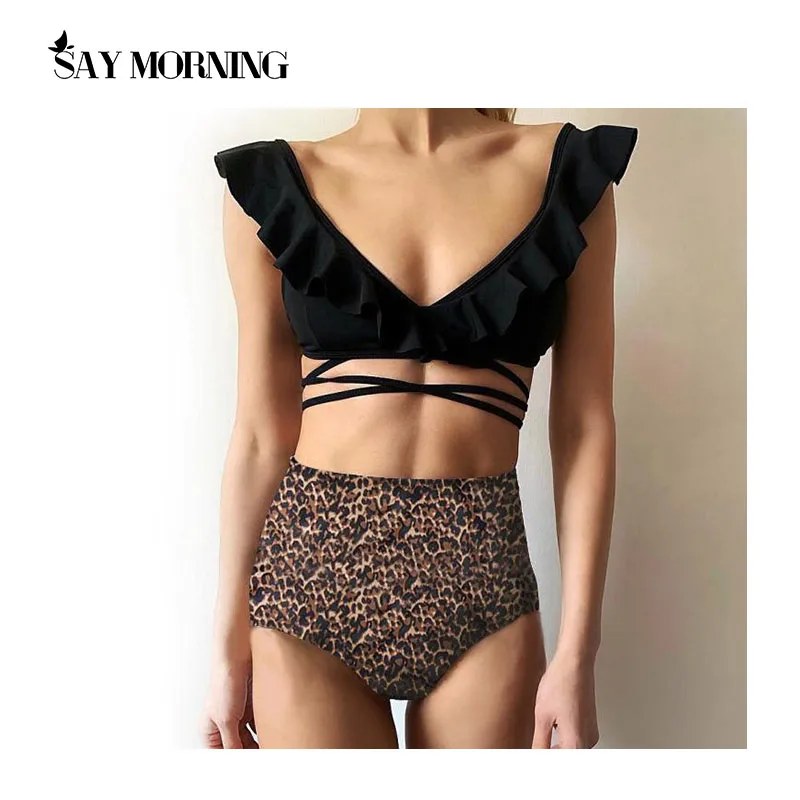 

SAY MORNING Sexy Bikini Set for Women Push Up Swimsuit 2021 Leopard Bikini Set Push Up Bathing Suit Mujer Summer Beach