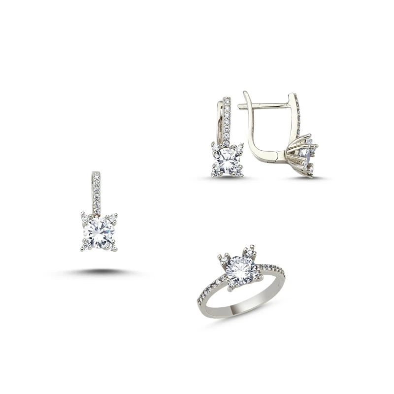 

Silverlina Silver Rhodium Plated Zircon Set