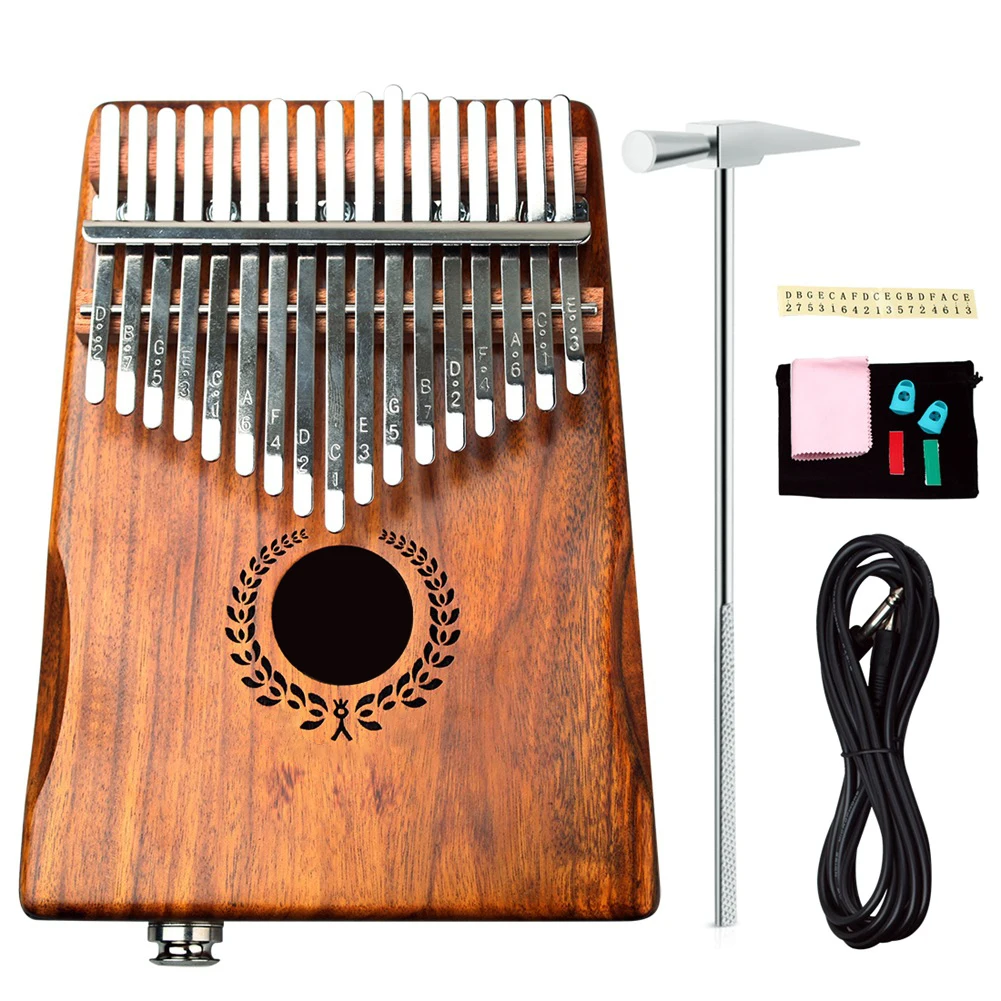 17 клавиш EQ kalimba акации большой палец пианино звено динамик электрический датчик