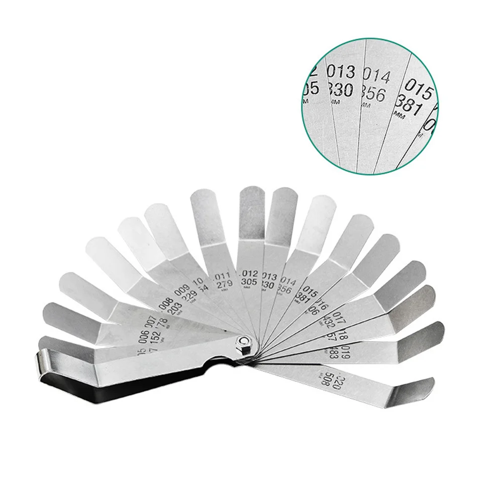 

16 Blades High Precision Manufacturing Curved Thickness Durable Measurement Tool Metric Imperial Feeler Stainless Steel Railway