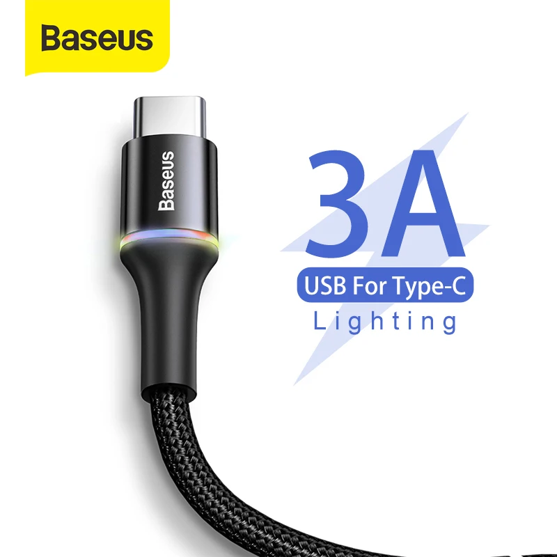 baseus Кабель usb type C для samsung Xiaomi Redmi Note 7 Oneplus Pro зарядное устройство мобильного