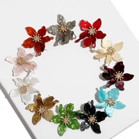 bohemian resin earrings big acrylic flower stub earrings fashion 11 colors drop earrings vintage womens jewelry 2020 new