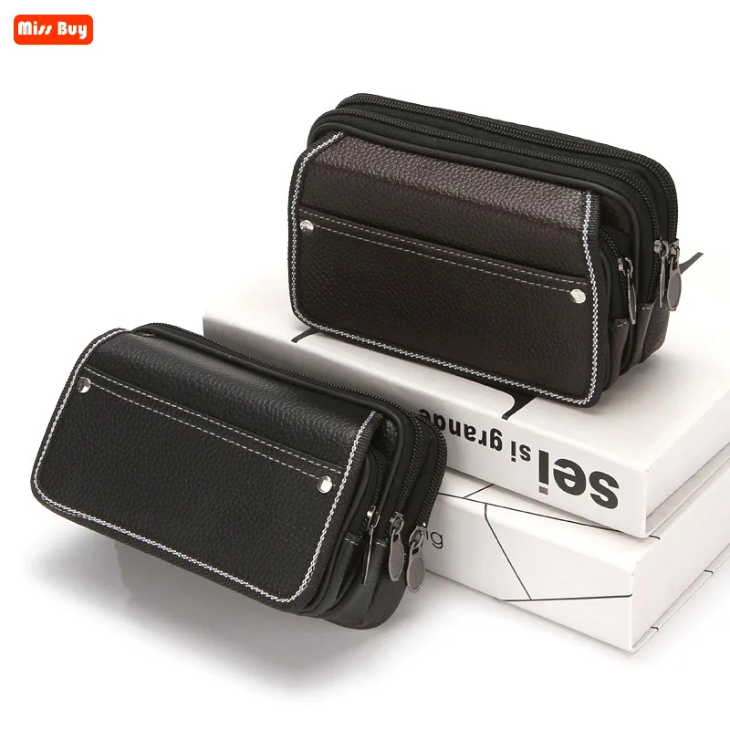 

Universal Phone Pouch Running Smart Phone Pocket Three zippers Sports Outdoor Waist Pack Belt Case for iphone 13 12 11 Pro Cover
