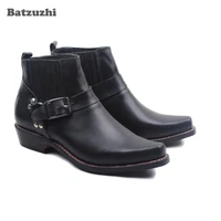 2021 new western cowboy boots cowhide genuine leather boots men shoes pointed toe real leather motorcycle riding boots rock bota