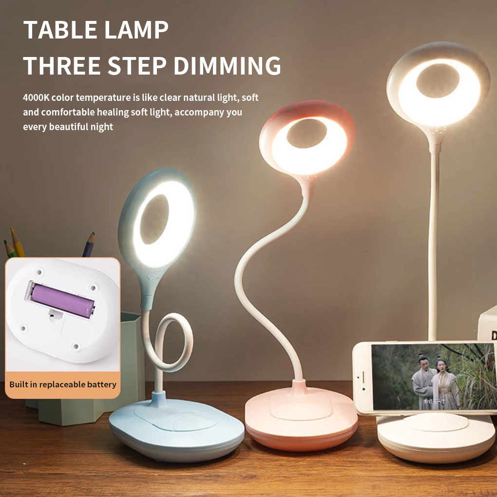 

Creative Led Table Lamp Charging Plug-in Dual-Use Three-Color Temperature Adjustable Learning Table Lamp