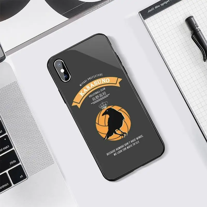 Чехол HAIKYUU из закаленного стекла для iphone 7 8 plus X XS XR 11 12 PRO MAX Samsung S7 edge S8 S9 S10 e note8 9 10 pro |