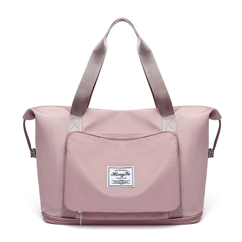 

New Travel Bags Folding Sports Portable Shoulder Bags Casual High Capacity Solid Color Yoga Sports Tote Bags
