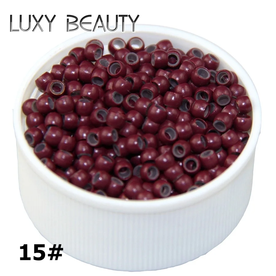 15 500pcs Silicone Hair Beads Nano Ring Micro Beads Fashion Salon Hairstylist Dreadlock Hair Extension Tools 8 Colors - Цвет: 15