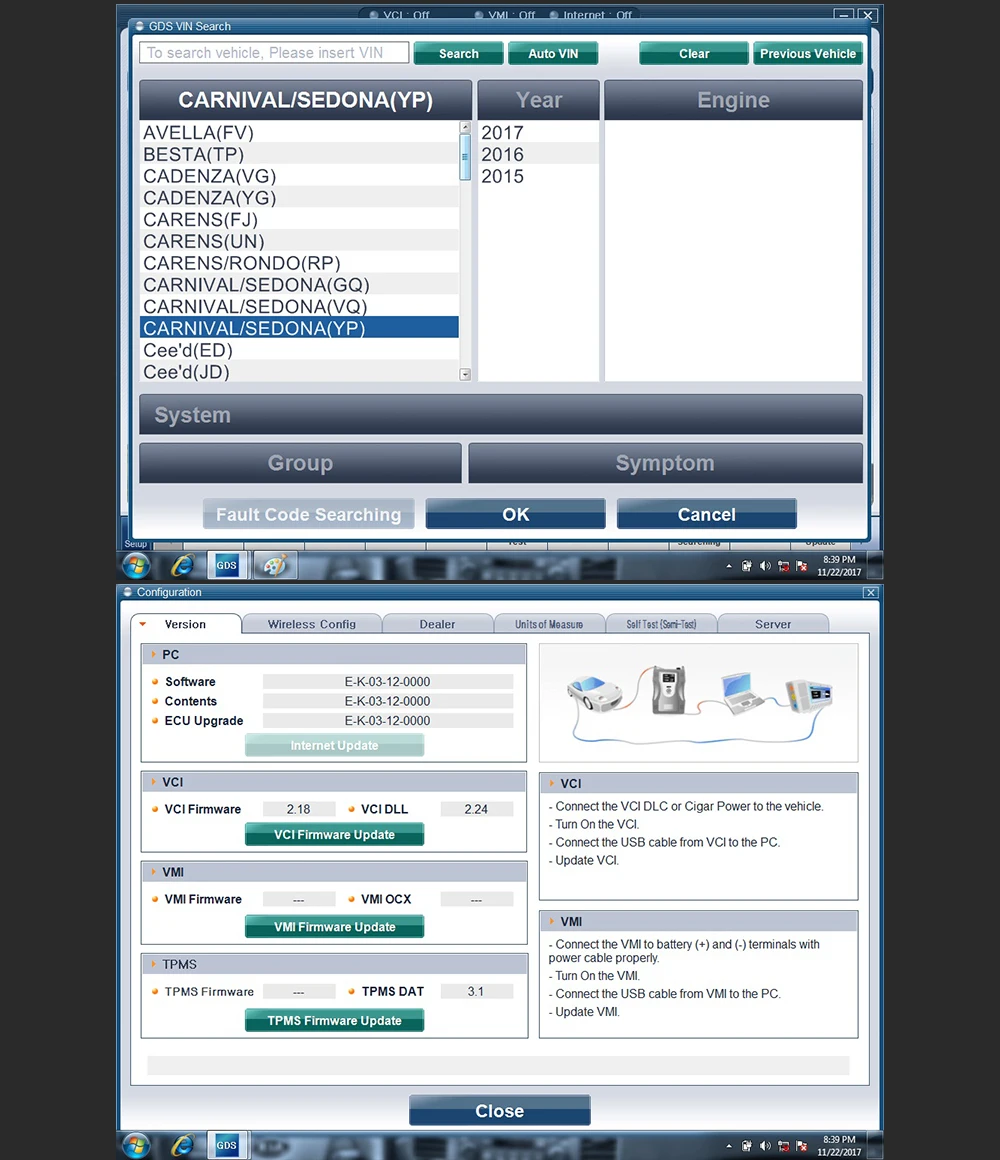 VCI OBDII диагностический интерфейс программирования VCI диагностический инструмент для программного обеспечения Kia ForHyunda-i V2.02 диагностический интерфейс