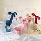 Прозрачная подарочная коробка с ручкой, подарочный пакет на новый год 2022, водонепроницаемые Свадебные Рождественские Сумки-тоуты с пуговицами для подарка на новый год