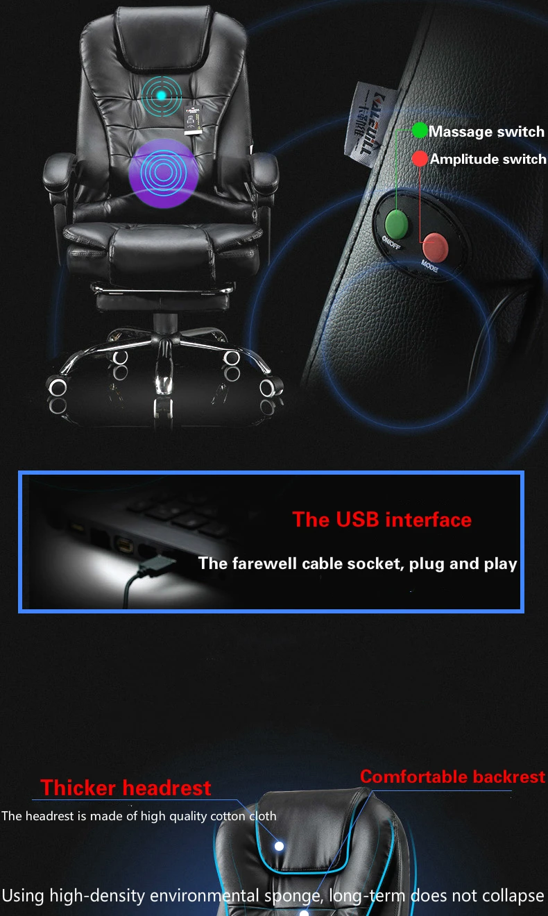 Роскошное Качество Boss Silla Gamer Live Esports колесико для офисного кресла может лежать Синтетическая кожа массаж с подставкой для ног бытовой