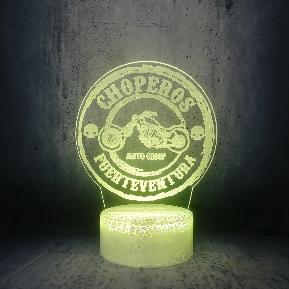 CHOPEROS MOTO CROUP FUERTEVENTURA креативный ночник Светодиодная лампа в форме эмблемы