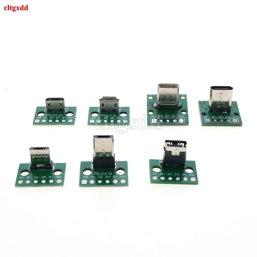 1 шт. Micro Mini USB Type C 2 0 3 Мужской Женский Разъем PCB 90 градусов кабель для зарядки