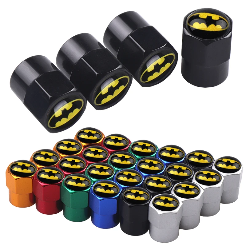 4 шт. автомобильные колпачки из алюминиевого сплава с эмблемой Бэтмена для