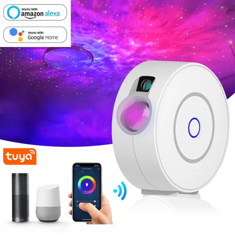 

1 PCS Tuya LED Galaxy Starry Night Light Projector Starry Sky Projector WiFi Laser Ocean Star Sky APP Control By Alexa Google