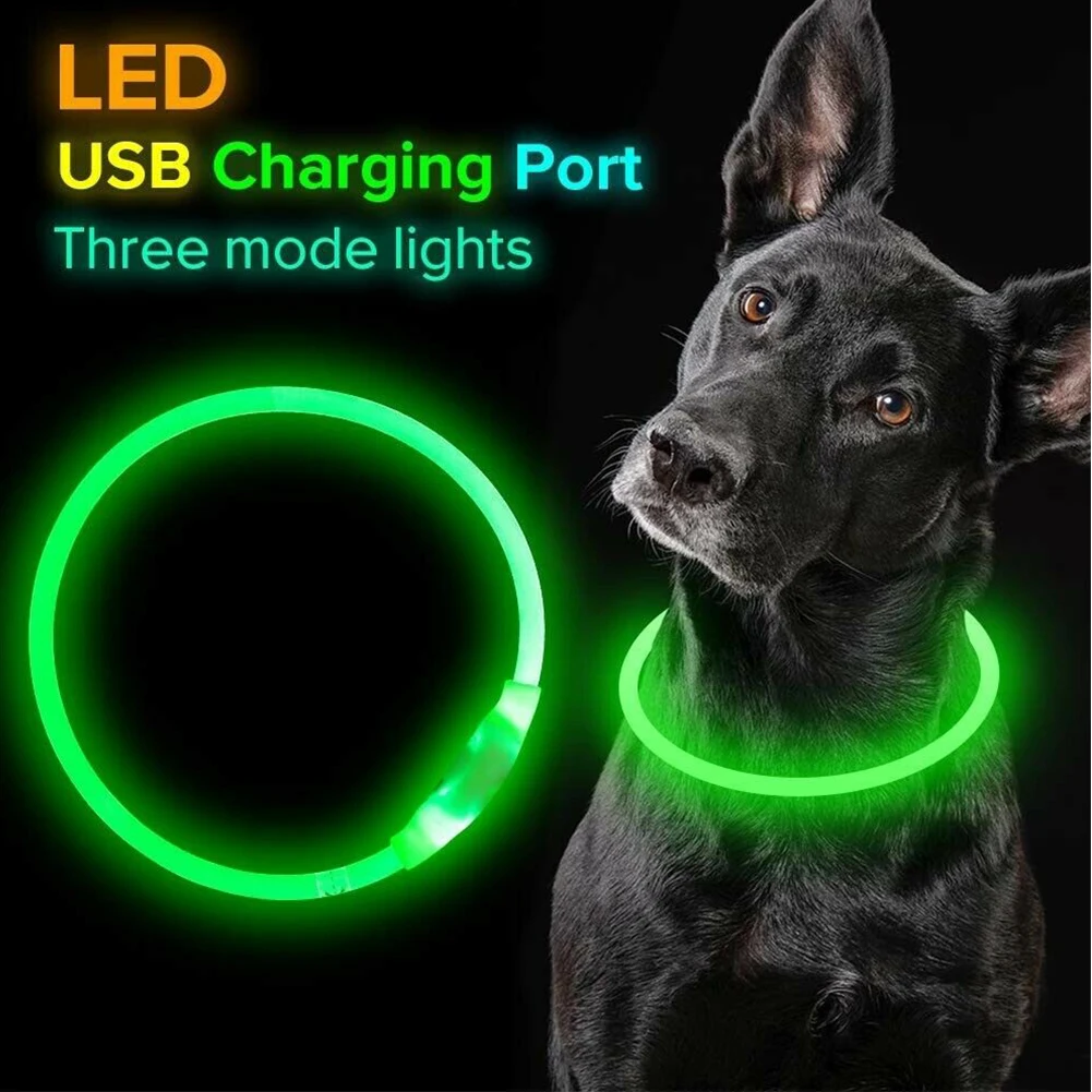 

New LED Dog Collar Pet Dog Collar Night Dog Collars Glowing Luminous Rechargeable Usb Night Safety Flashing Glow