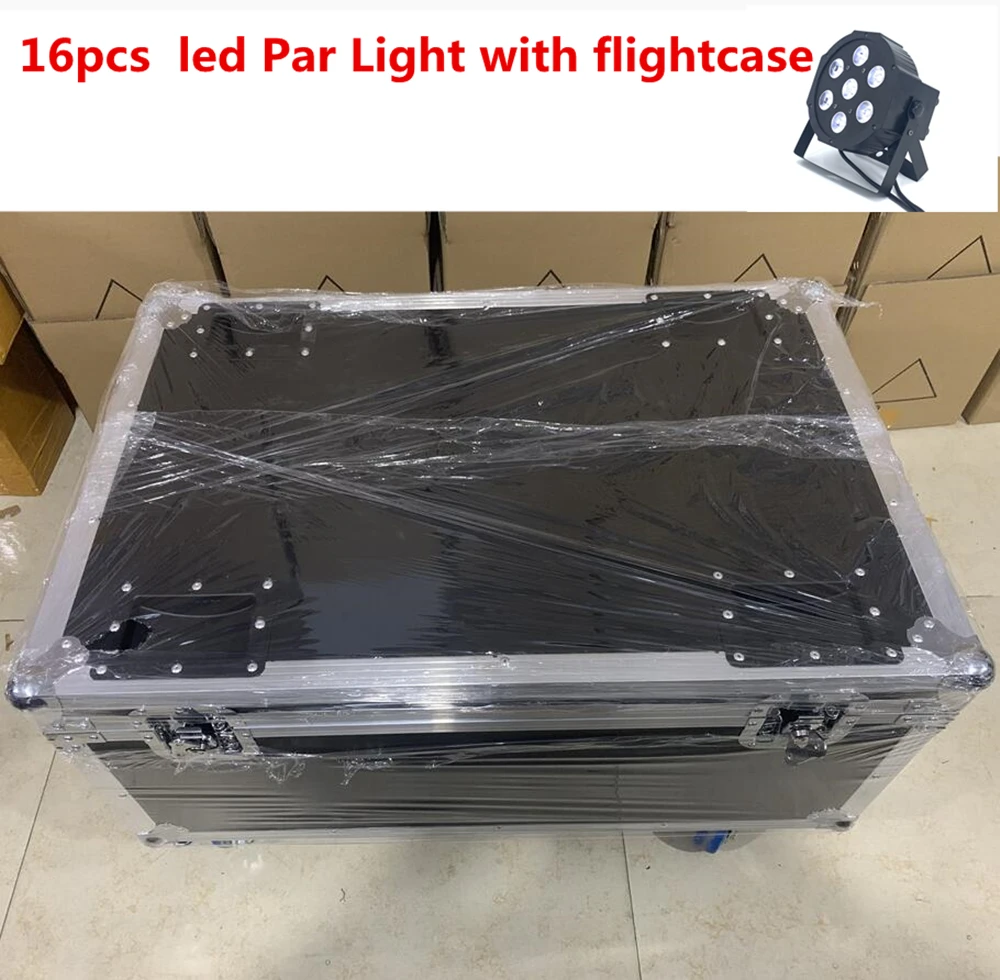 12 шт. светодиодный Par свет с flightcase 7x18 Вт плоский SlimPar RGBWA УФ 6в1 DJ мыть сценический dmx
