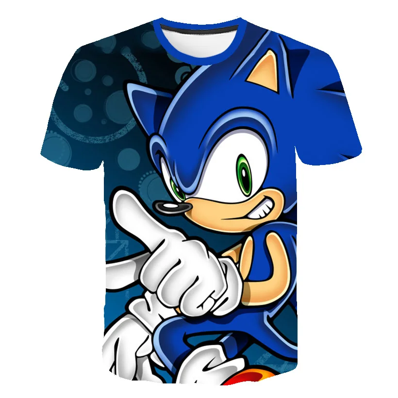 Детская одежда футболка Sonic для мальчиков рубашка девочек летние топы с коротким