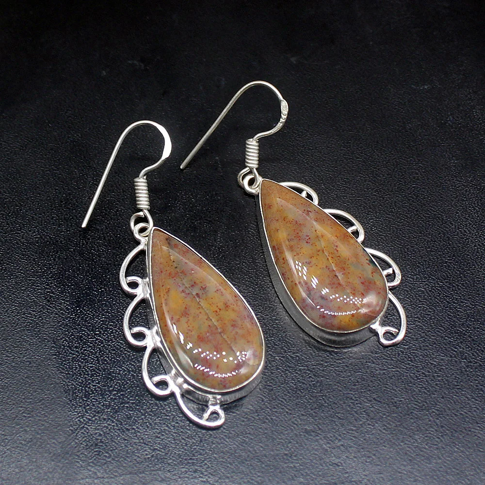 

Gemstonefactory Big Promotion Unique 925 Silver Sea Sediment Fashion Jewelry Women Ladies Gifts Dangle Drop Earrings 20212321