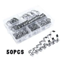 50pcs box mixed packing hose collar clip 304 stainless steel clamp 8 38mm series assembled hose clamp clamp spring clamp