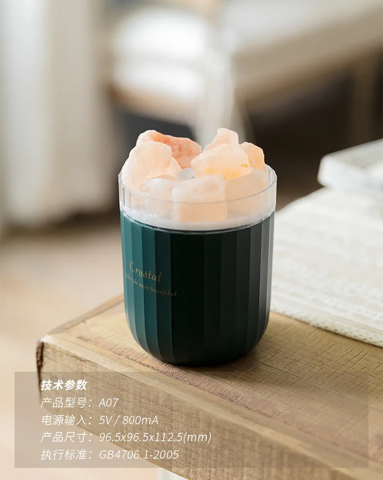 

USB wireless essential oil diffuser portable crystal aromatherapy humidifier air humidifier with atmosphere lamp