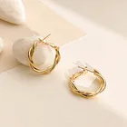 Женские серьги-кольца FT Fashion differsion, круглые геометрические серьги-кольца с металлическим переплетением, вечерние ювелирные изделия в стиле ретро