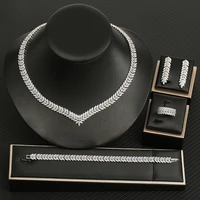 hibride hotsale african 4pc bridal jewelry sets new fashion dubai necklace sets for women wedding party accessories design n 223
