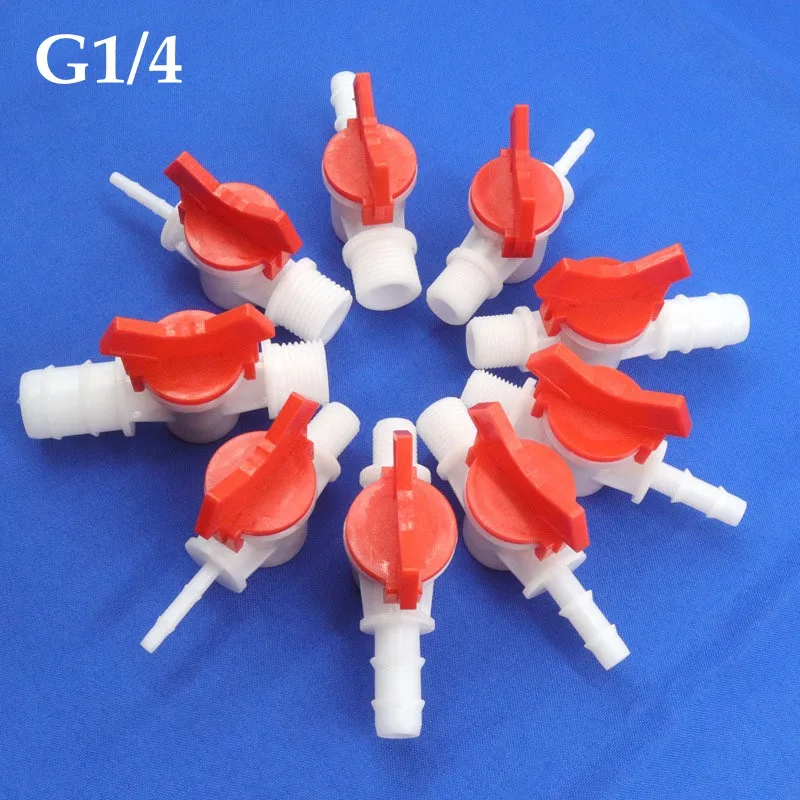 

1 ~ 10 шт. G1/4 1/4 "Штекерная резьба, шарнир в форме башни, пластиковый шаровой клапан, садовый шланг, фитинги, соединитель для водопроводной трубы