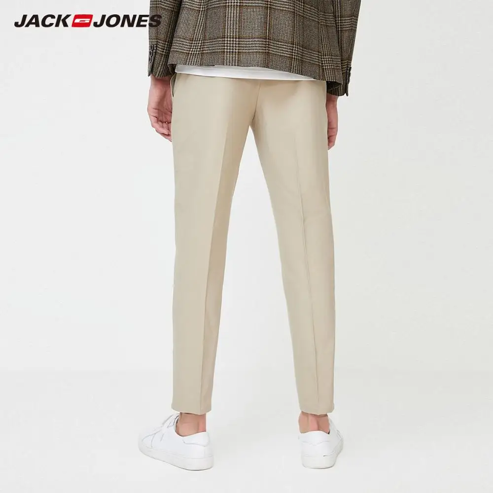 Мужские облегающие Стрейчевые хлопковые укороченные брюки JackJones базовая 220114541 |