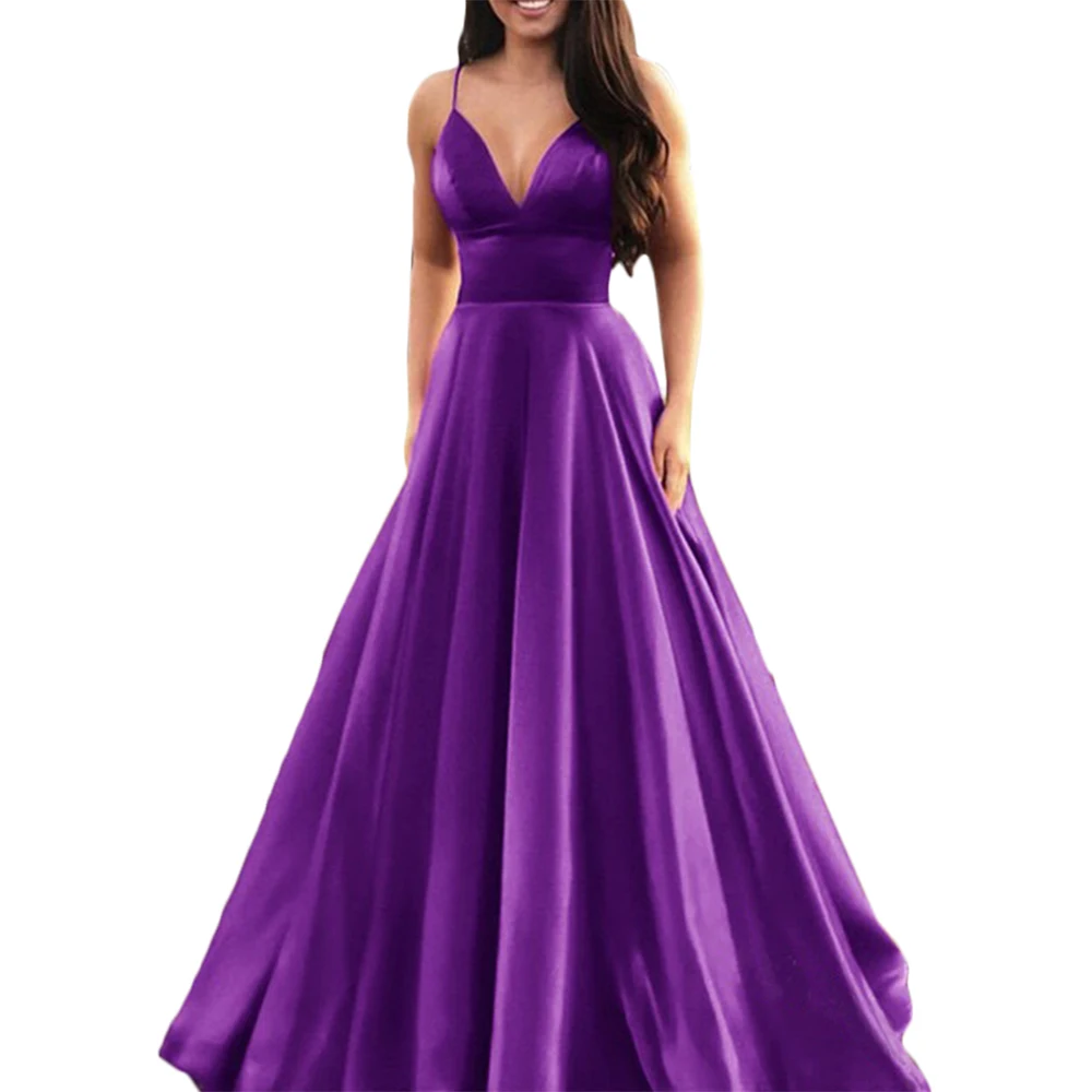 Женское вечернее платье в пол S ~ 3XL облегающее с v-образным вырезом и высокой