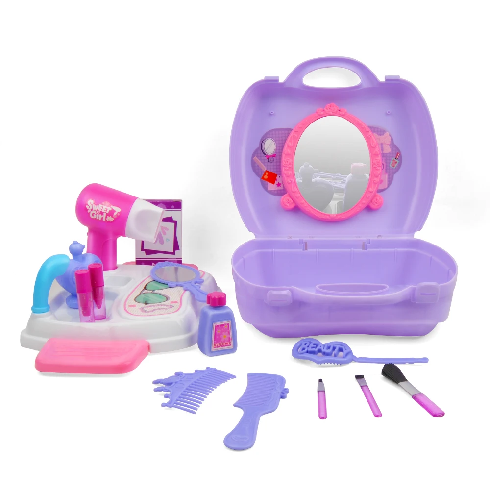 

Girls Simulation Dressing Makeup Box Makeup Toy Cosmetics Party Performances Dressing Box Set Pretend Play Kit Princess Toy