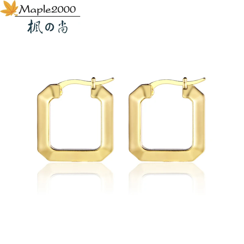 

New Fashion female Simple square earrings brass Exquisite earrings for women gold earrings girlfriend gift fashion jewelry