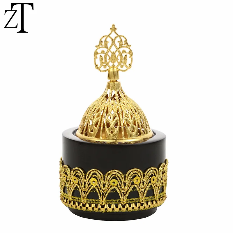 Черно-белая решетчатая курильница из цилиндрической смолы полый подсвечник с