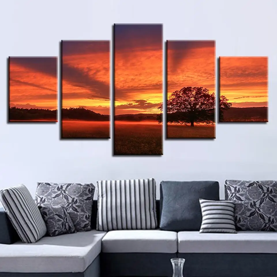

Diamond Picture Home Decor 5D Embroidery Painting Full Round Drill Prairie Sunset Scenery Cross Stitch Wall art Handmade Gift