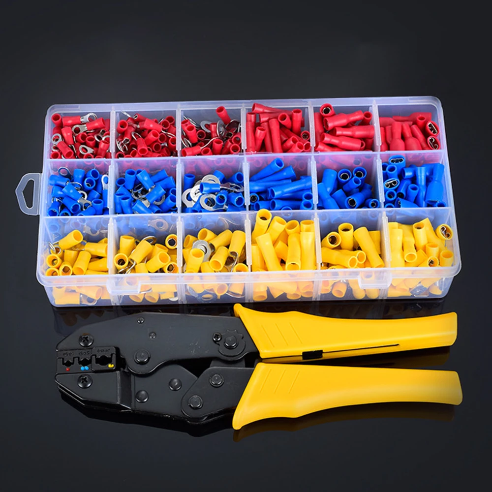 700pcs трубчатый терминалы коробка комплект 0 5 6.0mm ² мини щипцы для наращивания