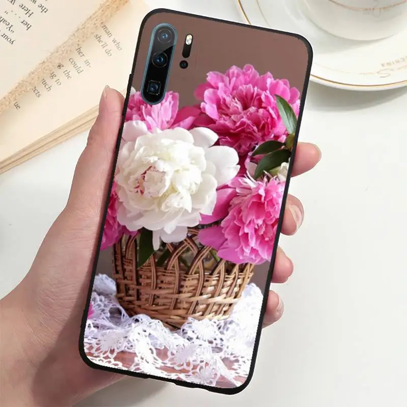 

Pink Purple Peony Flower Phone Case For Huawei P20 P30 P40 lite Pro P Smart 2019 Mate 10 20 Lite Pro Nova 5t