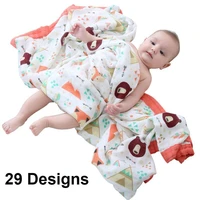 29 designs 4 and 6 layers soft muslin bamboo cotton newborn sleeping receiving bed blanket swaddle kids children baby blanket