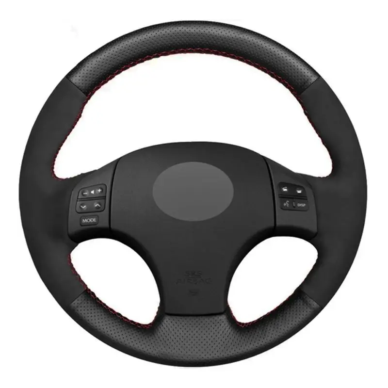 

DIY Car Steering Wheel Cover Black Genuine Leather Suede For Lexus IS IS250 IS250C IS300 IS300C IS350 IS350C F SPORT 2005-2011