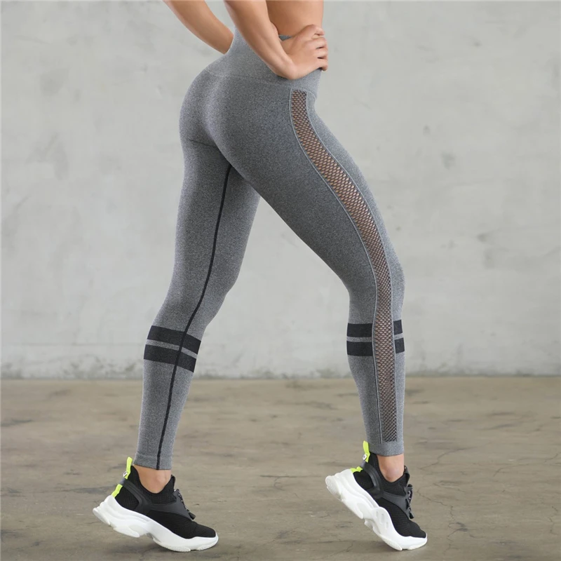 

Sexy High Waist Gym Seamless Leggings Sport Women Fitness Yoga Pants Elastic Nylon Breathable Workout Running Tights Sports Wear