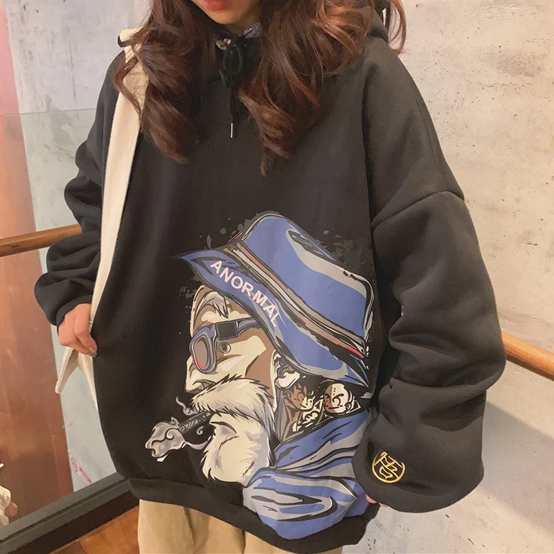 

2019 Drop Ship Fleece BF Hoodies Sweatshirts for Women Casaul Hip Hop Streetwear Korean Harajuku Fashion Hoody Pullovers Coat