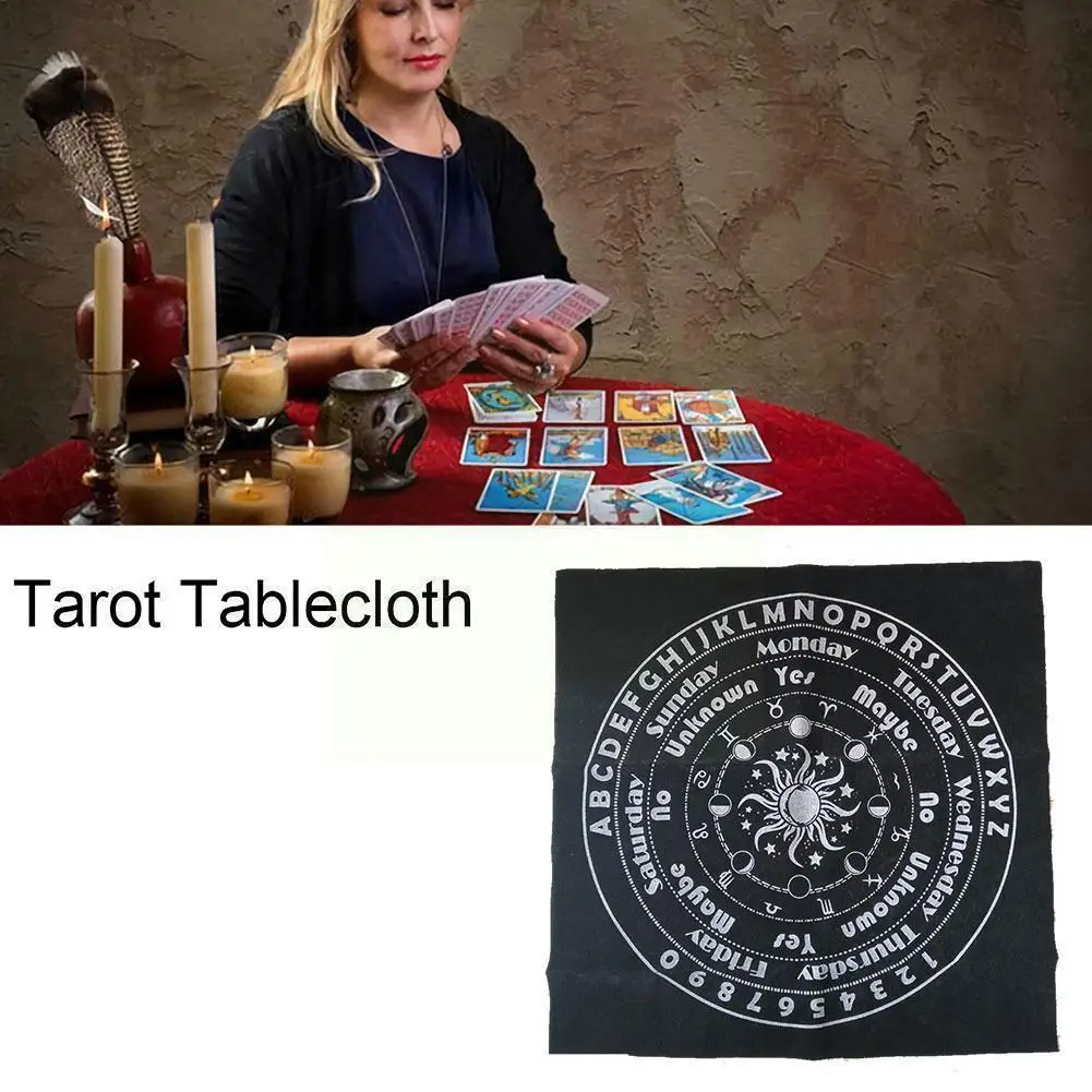 

Altar Tarot Card Tablecloth Light Soft Astrology Table Alphanumeric Divination Tarob Healing Crystal Props Cloth O9W6