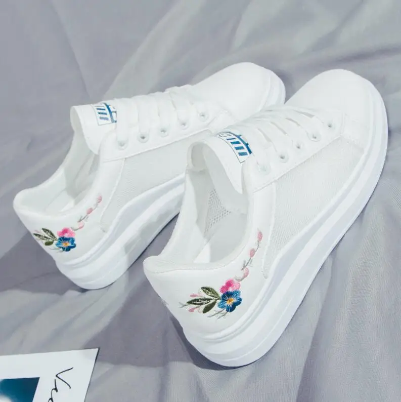 

HOT Women Sneakers Fashion Breathble Vulcanized Shoes Pu leather Platform Lace up Casual White Tenis Feminino Zapatos De Mujer