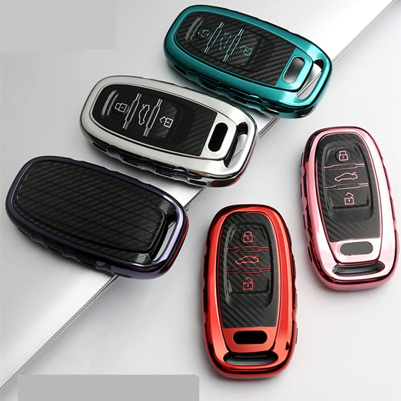 Fashion Soft TPU Car Remote Smart Key Cover Fob Case Shell For Audi A1 A3 A4 A5 A6 A7 A8 Quattro Q3 Q5 Q7 2009-2015 Accessories |