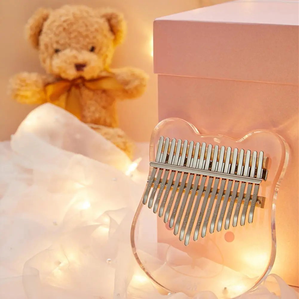 

Kawaii 17 Key Kalimba Bear Mbira Transparent Clear Acrylic Thumb Piano With Kalimba Case